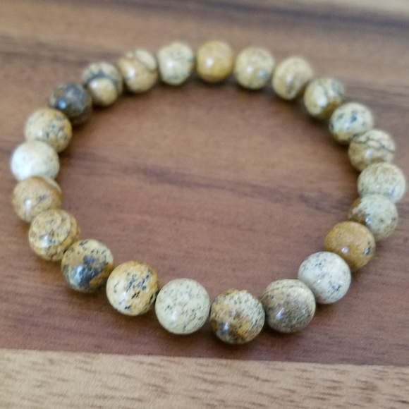SOLD Brown Picture Jasper Beads Bracelet - Picture 8 of 12
